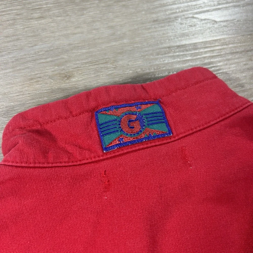 VTG Gymboree Rainbow Tag Medium Red 1/4‎ Zip Sweatshirt USA